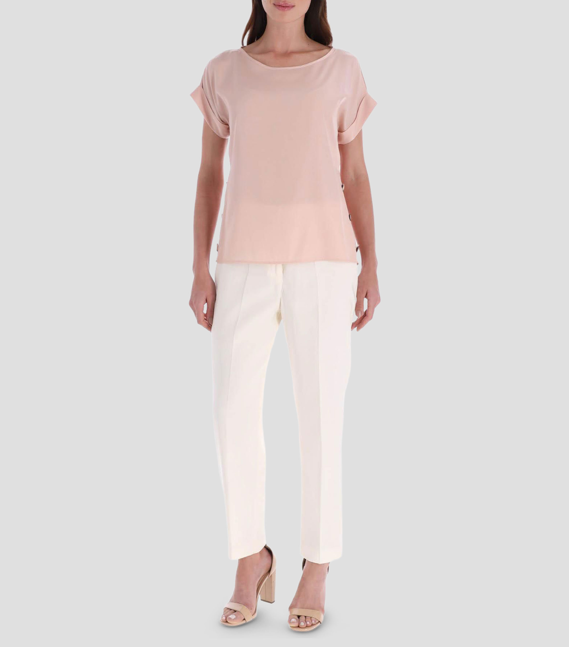 Blusa lisa manga corta Mujer